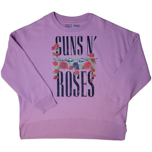 Licensed Ladies Band Soft Fleece Long Sleeve Crewneck Graphic Sweatshirt - Mauve - Picture 1 of 2